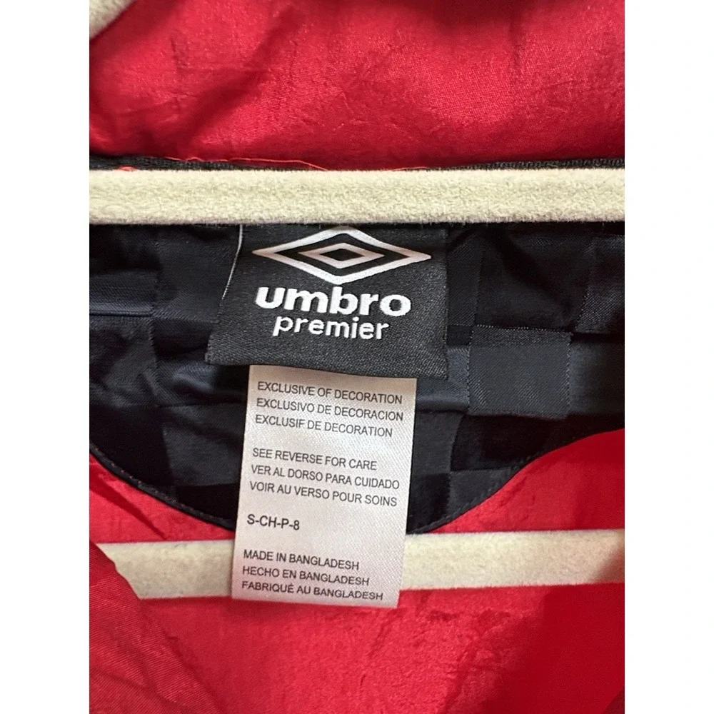 NWT Umbro Boys' Soccer Nylon 1/4 Zip‎ Red Jacket Size Small-8